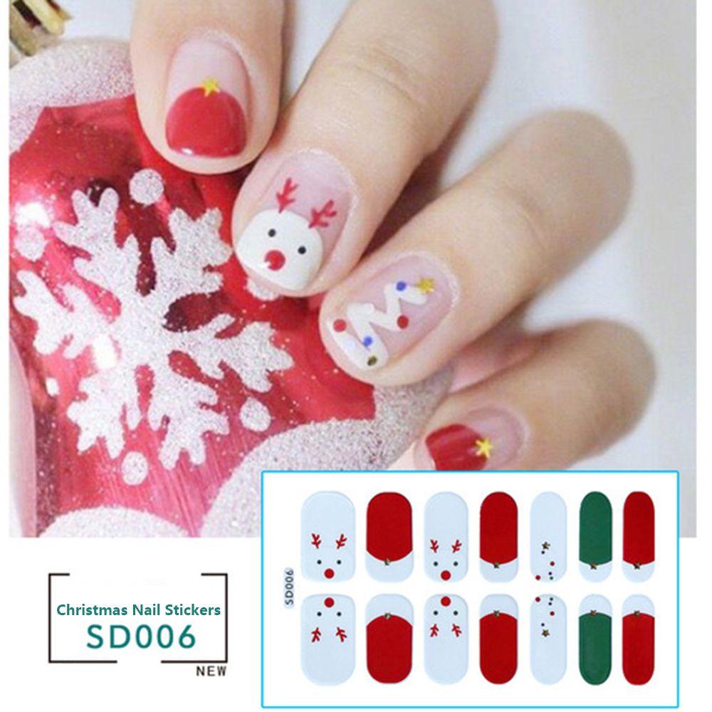 Chooky Stiker Kuku Motif Santa Claus / Snowman / Natal Untuk Dekorasi Manicure / Nail Art