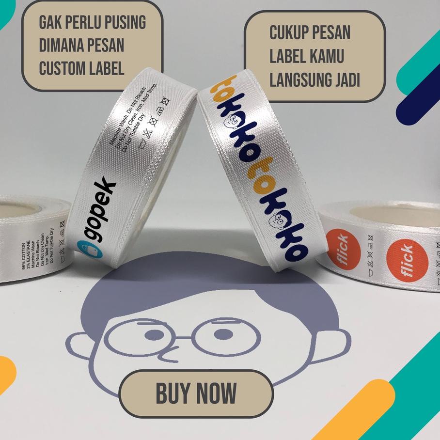 

Miliki - Label Baju Custom per 100 pcs Bahan Satin Berwarna Label Hijab Label Pita ~