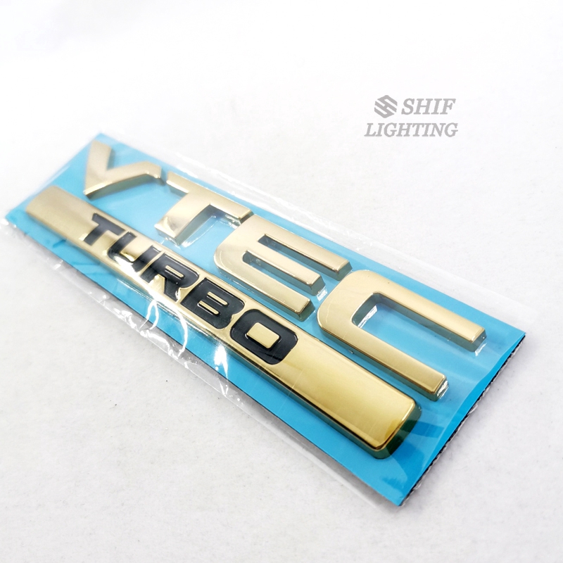 1Pc Stiker Emblem Logo TURBO VTEC Bahan ABS Warna Emas Untuk Mobil HONDA