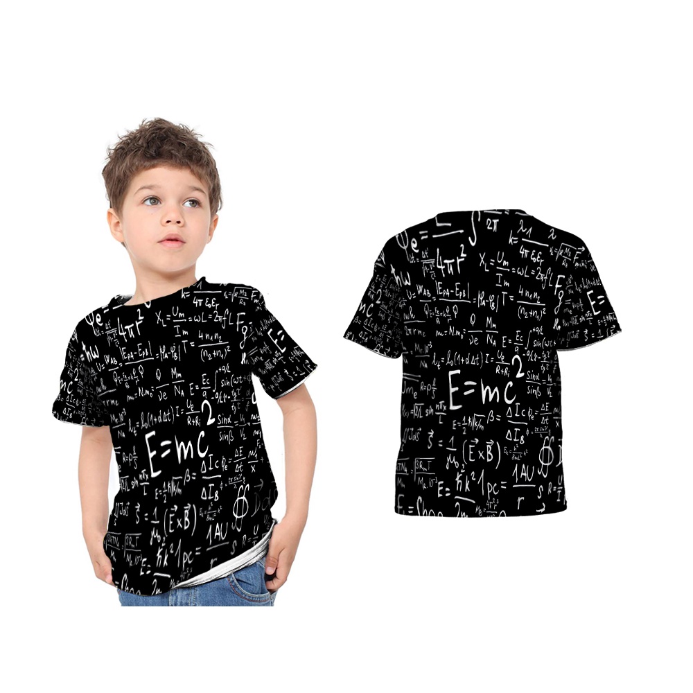 Kaos Baju anak Rumus Fisika Emc2 Fullprint Custom