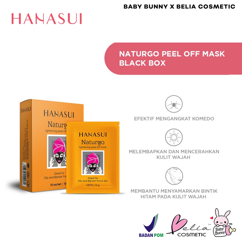 ❤ BELIA ❤ HANASUI Peel Off Masker | Hitam Komedo | BPOM