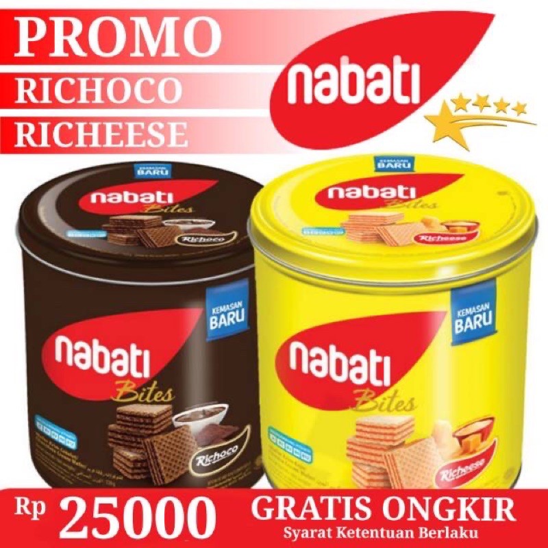 

RICHOCO NABATI KALENG 320gr / RICHEESE NABATI / BISKUIT KALENG