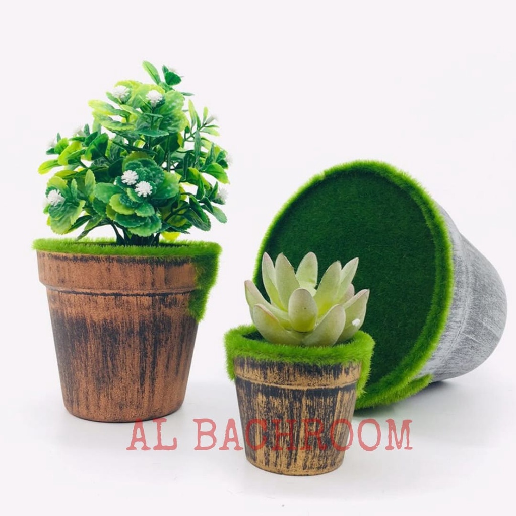 P001 POT PLASTIK BUSA LUMUT P01-0 7CM POT BUNGA PLASTIK ARTIFICIAL