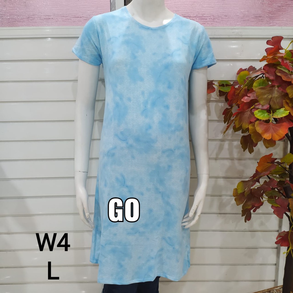 gof TD LMN DRESS/DASTER Wanita Casual Motif Warna Pakaian Perempuan Lengan Pendek