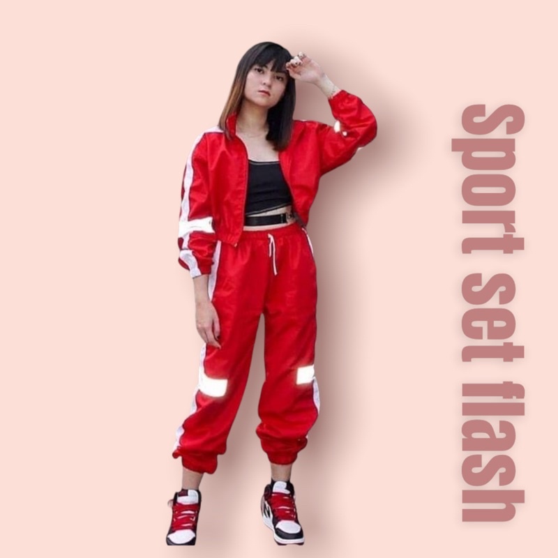 Twentythereeid - [COD]Sport set jogger celana dan atasan  / jogger kekinian /  Hoodie wanita