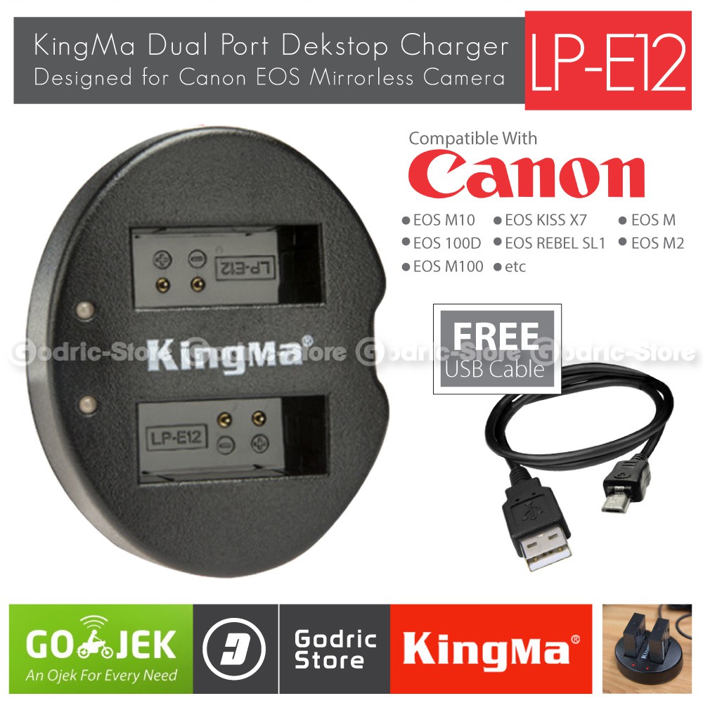 Kingma Charger LP-E12 for Canon EOS M M2 M10 M50 M100 100D