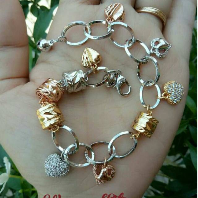 Xuping gelang rantai lapis emas