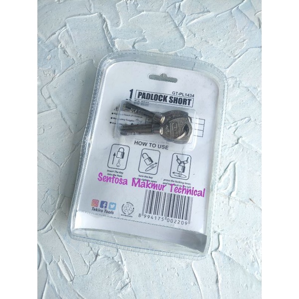TEKIRO 60 MM Gembok Nikel Leher Pendek Padlock Short 60mm