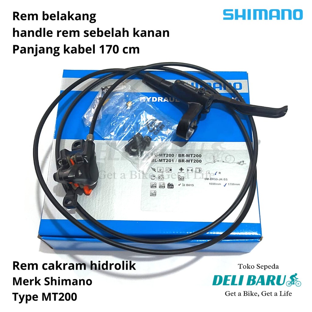 Shimano MT200 Rem cakram set hidrolik hydraulic disc brake sepeda MTB lipat