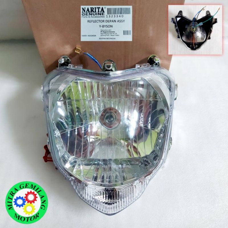 reflektor plus Mika kaca lampu depan yamaha byson