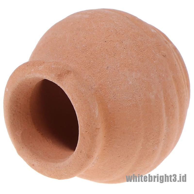 (white3) Miniatur Pot Bunga Keramik Skala 1: 12 Untuk Dekorasi Rumah Boneka