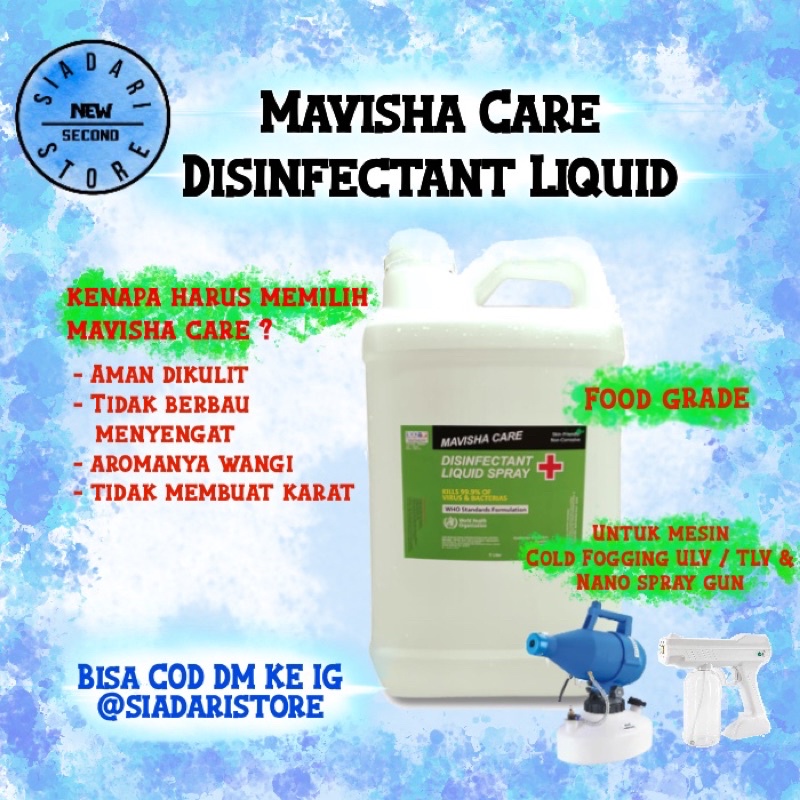 Mavisha Care Cairan Disinfektan 5 Liter / Disinfectant / Desinfektan / Liquid Spray / COLD FOGGING