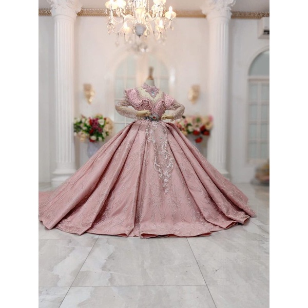 TERLARIS GAUN PENGANTIN CRINOLIN CANTIK/GAUN EKOR CRONOLIN//KEBAYA WEDDING/KEBAYA AKAD/BAKU PENGANTEN MODREN