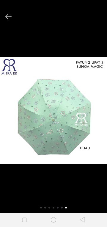 Payung Lipat 4 Magic Umbrella Motif Bunga | Free Bubble Wrap | Muncul Motif Jika Basah