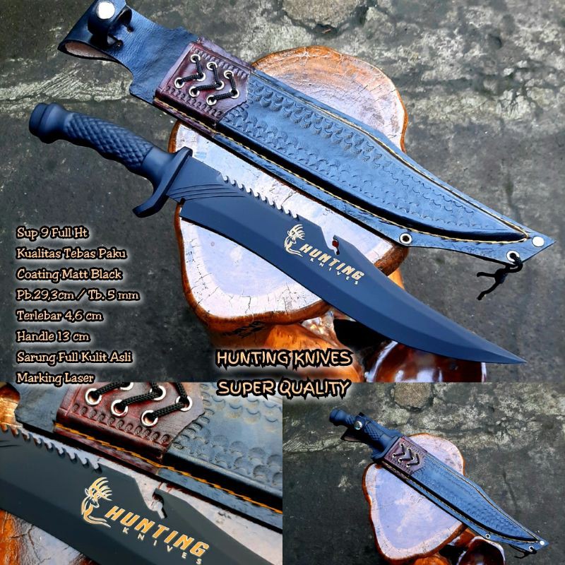 PISAU HUNTING KNIVES Sarung Full kulit asli