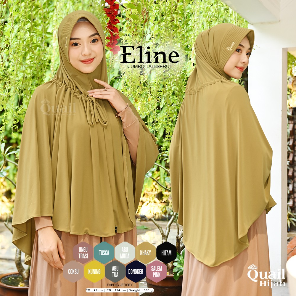 Jilbab Jumbo Serut ELINE Quail Hijab Original