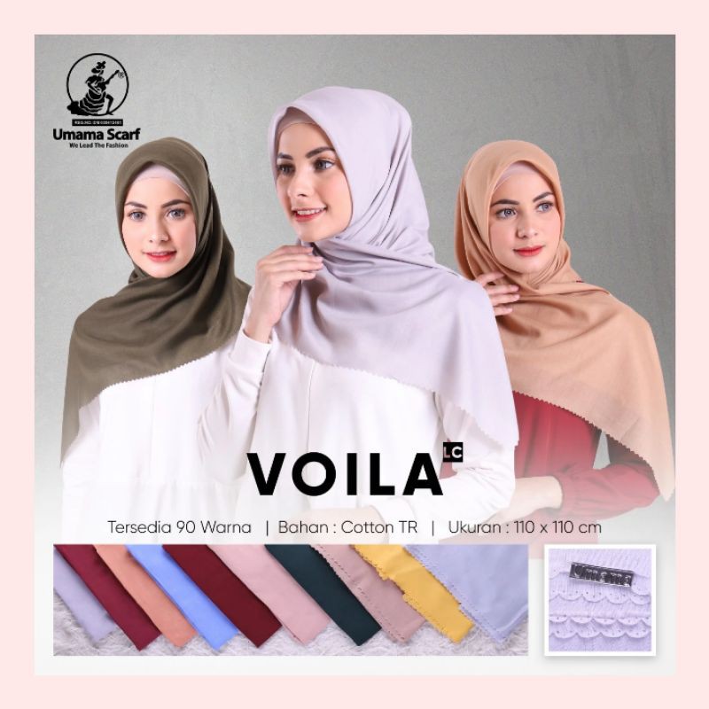 HIJAB KERUDUNG JILBAB SEGI EMPAT POLOS VOILA LC UMAMA (PART 1) SERI A B C D (GRATIS BROS CANTIK)