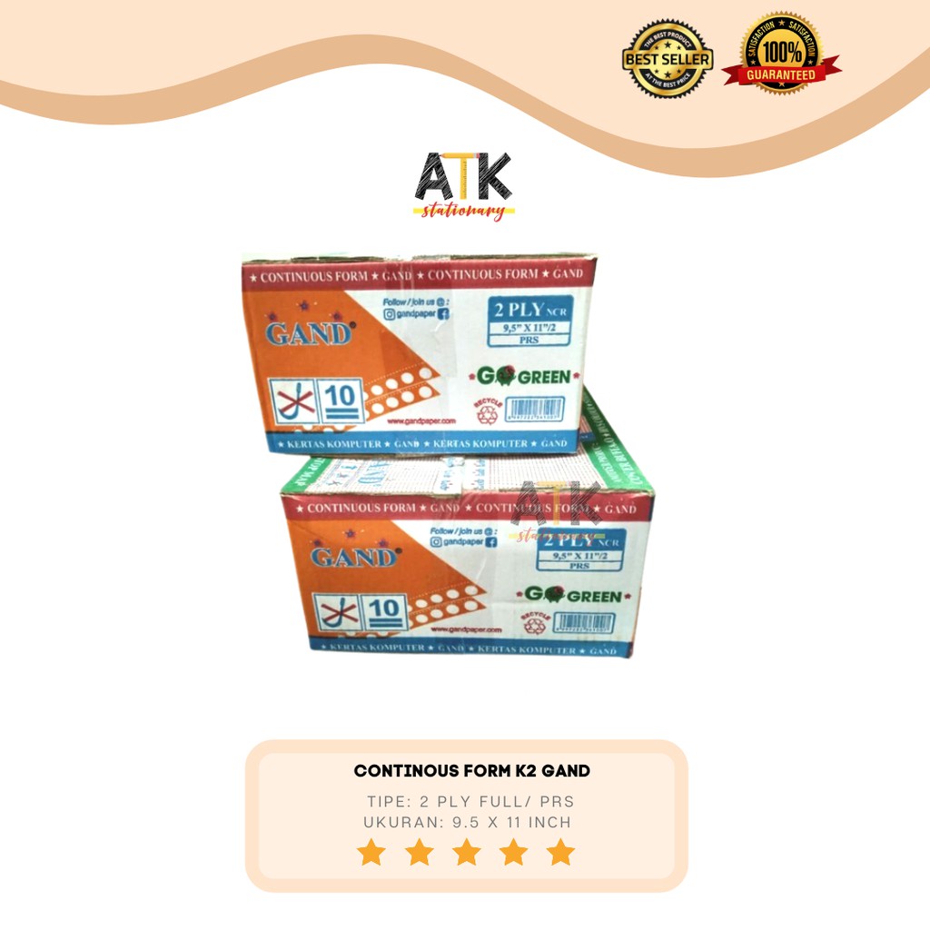 

Continous Form 9.5 x 11 2Ply ( K2 Warna ) Gand atk