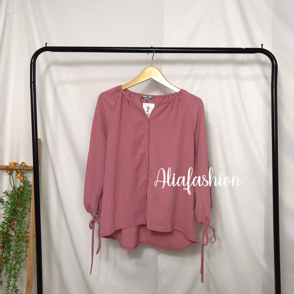 YOURA BLOUSE CRINKLE/BAHAN CRINKLE AIRFLOW/ATASAN KEMEJA