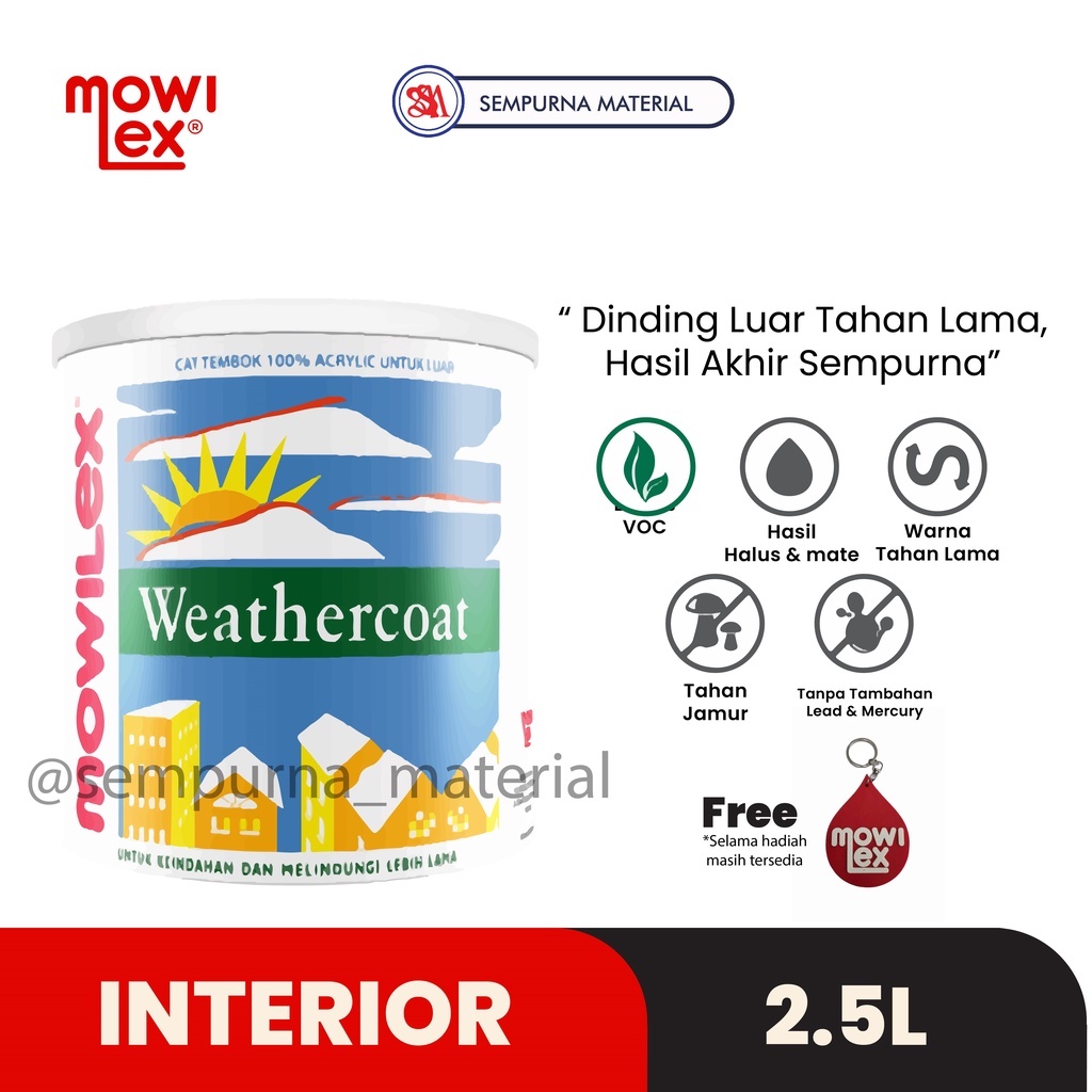 Jual Cat Mowilex Exterior Weathercoat 25liter Putih Shopee Indonesia 7048