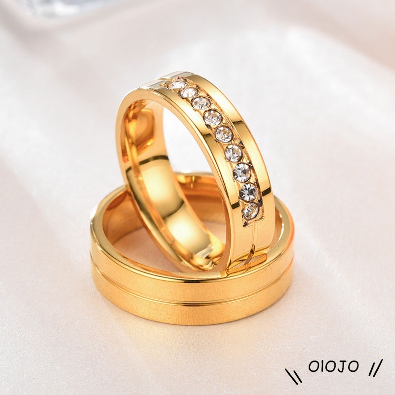 Satu Cincin Pertunangan Cincin Kawin Fashion Korea Untuk Pria Dan Wanita - ol