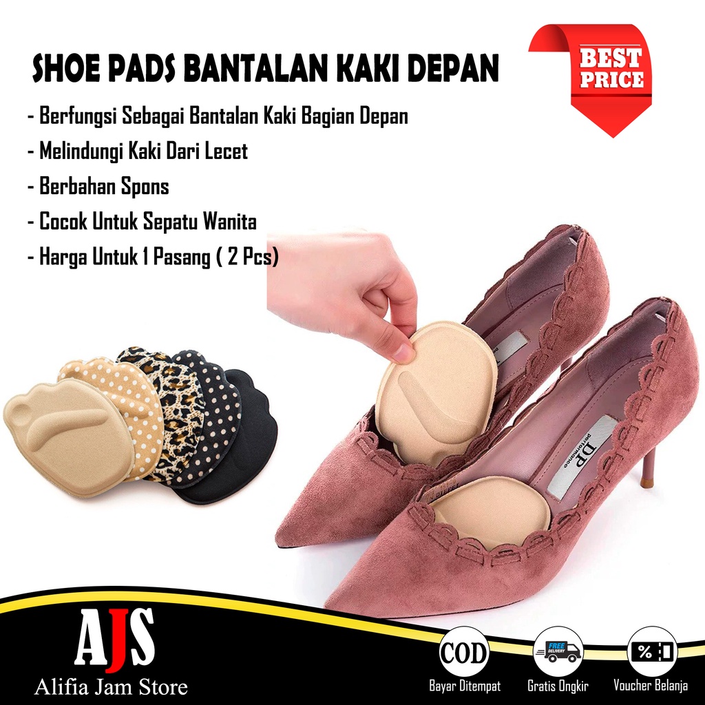 Insole Sepatu Wanita Bantalan Sepatu Bagian Depan Shoe Pad Alas Kaki Sepatu 1 Pasang