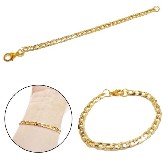 Zhu Golden Chain Bracelet Gelang Rantai Emas Imitasi