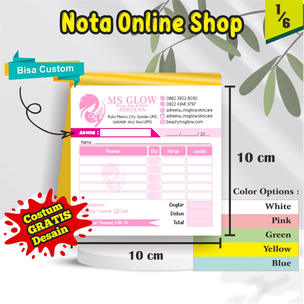 

NOTA CUSTOM FREE DESAIN 1/6 TERJANGKAU