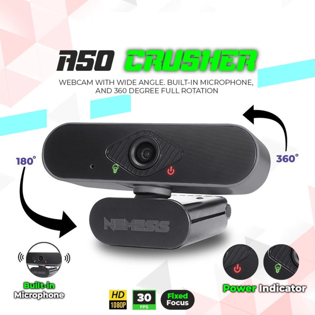 NYK A50 Crusher Full HD 1080p Streaming Gaming Webcam with Microphone