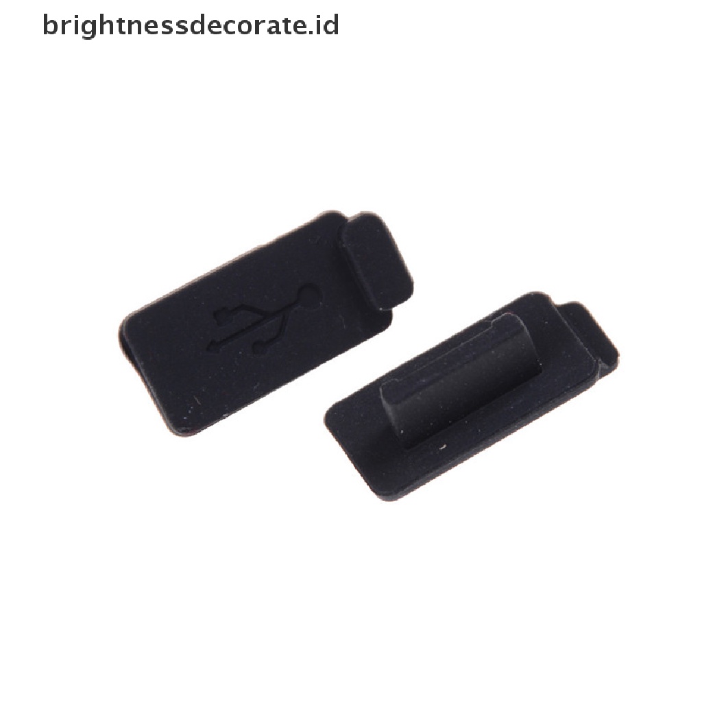 10pcs / Set Plug Usb Bahan Karet Silikon Warna Hitam Untuk Pc