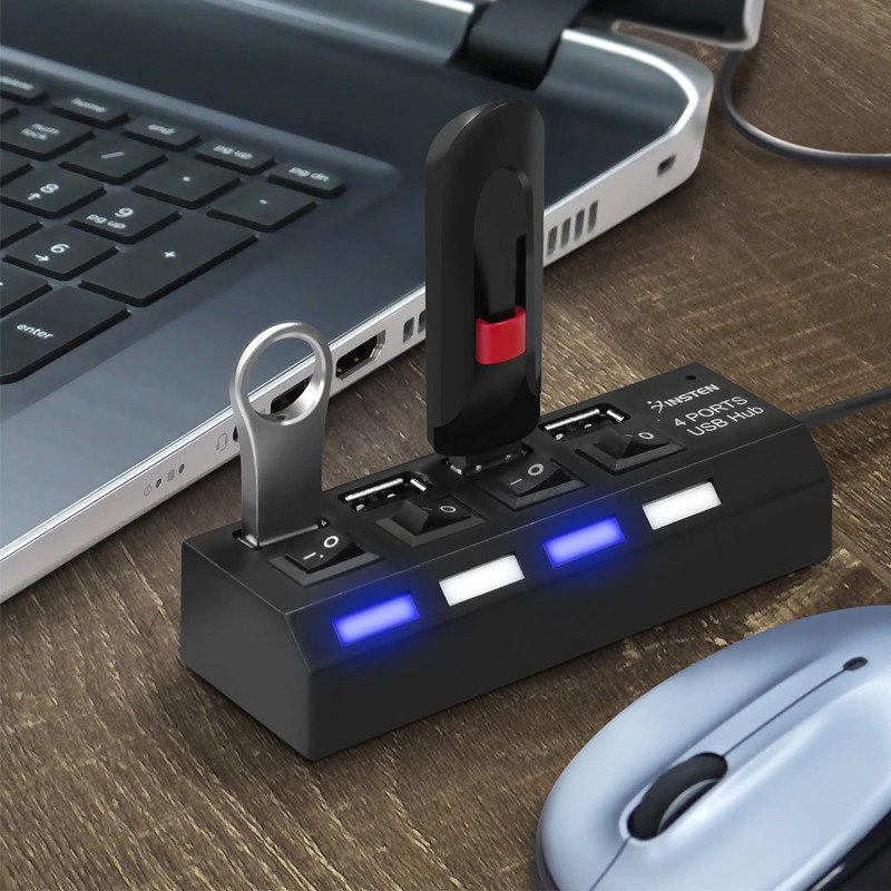 (C072) Usb Hub 4 Port Saklar On/Off High speed