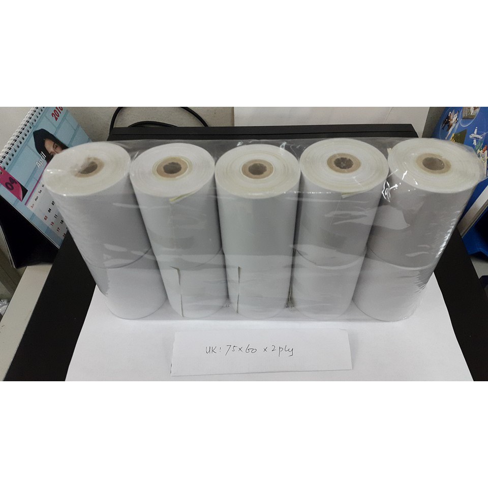 

KERTAS STRUK HVS 2PLY 75x60 PRINTER KASIR DOT MATRIX (PUTIH,KUNING)