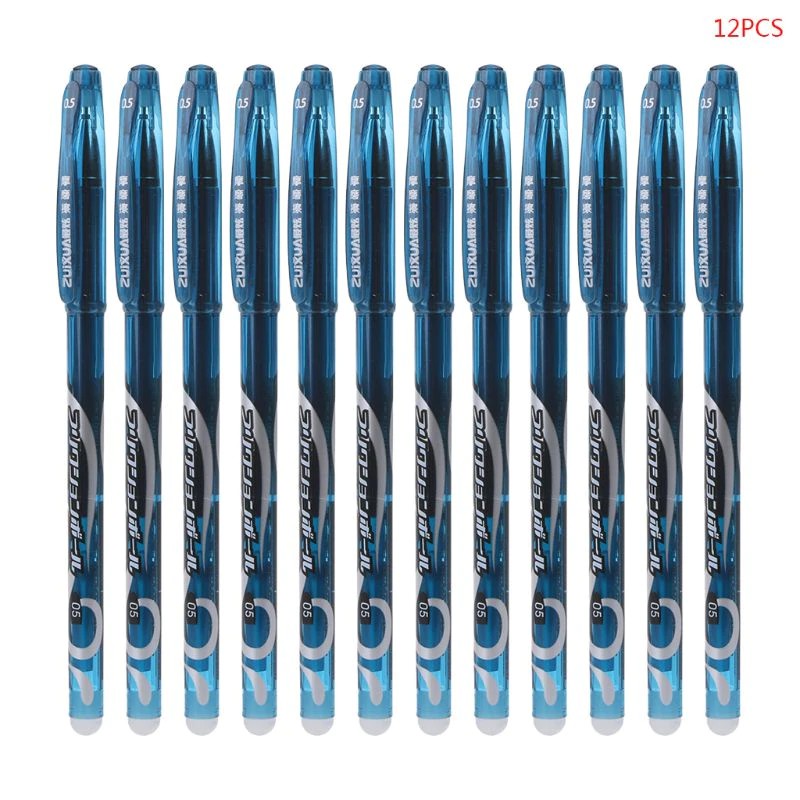 

Ongkir Gratis ya 12pcs 0.5mm Erasable Pen Red Blue Black Refill Gel Ink Pens Set School Office