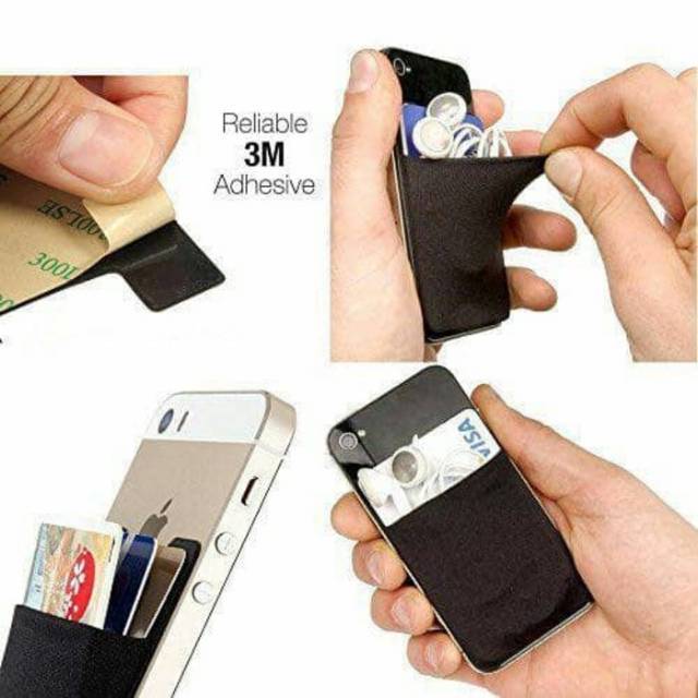 Card holder handphone etoll flazz credit card atm member card praktis | Sticky Card Holder black