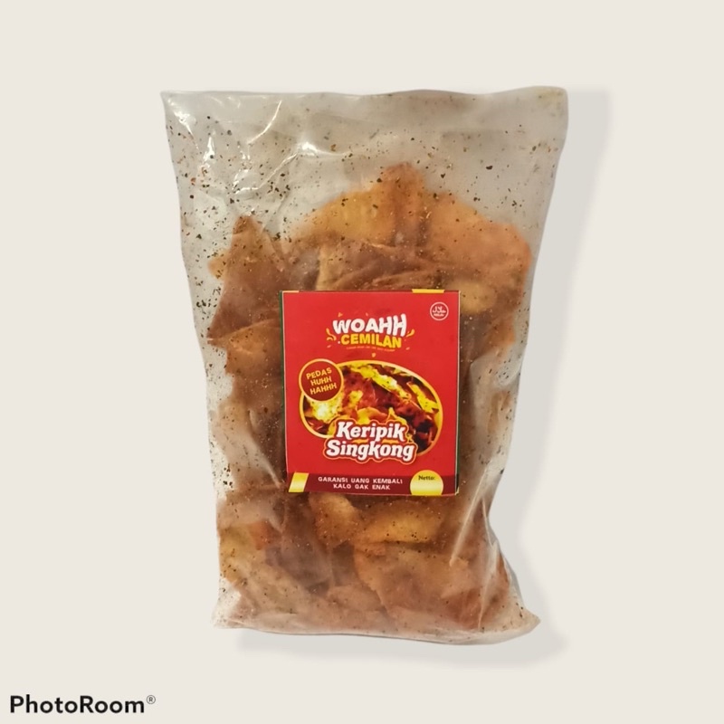 woahhcemilan/aneka cemilann/makanan ringan/keripik/basreng/makaroni/jajanan/ukuran sedang-Keripik pedas Huhhah