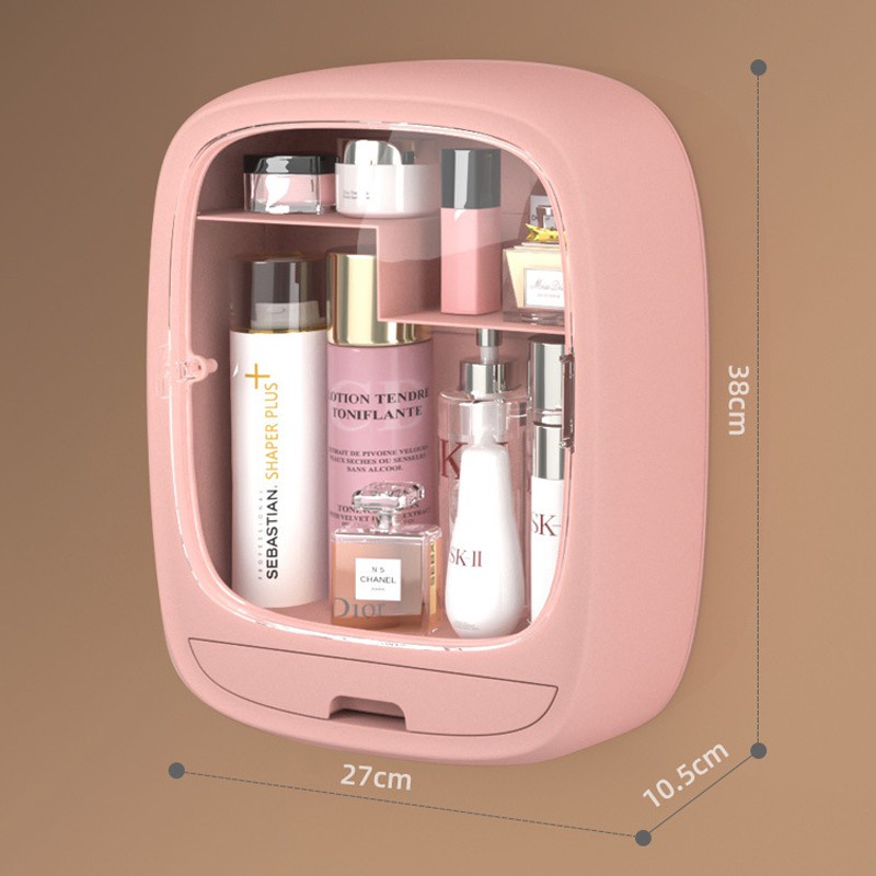 Rak Kosmetik Gantung Tempat Make Up Organizer Kotak Makeup Kamar Mandi Storage Tempel