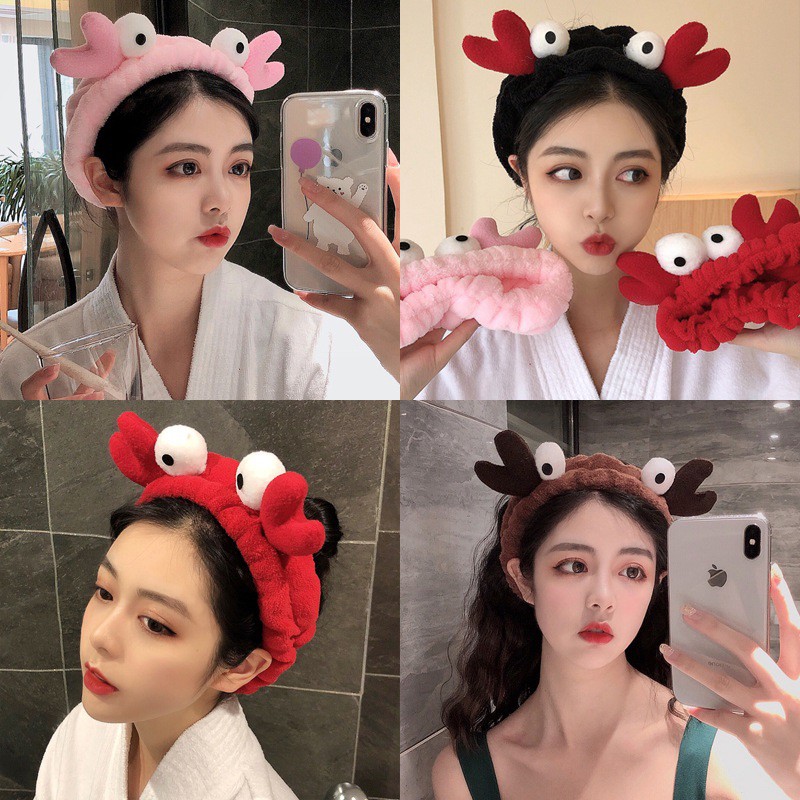 bando masker maskeran cuci muka wajah cewek rambut wanita dewasa import korea imut lucu kepiting