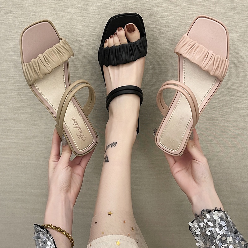 Sandal Tali Slip On / Sandal Jalan-Jalan Wanita / Sandal Slip Cewek / Sandal Fashion Porto ZKS dan Fashion