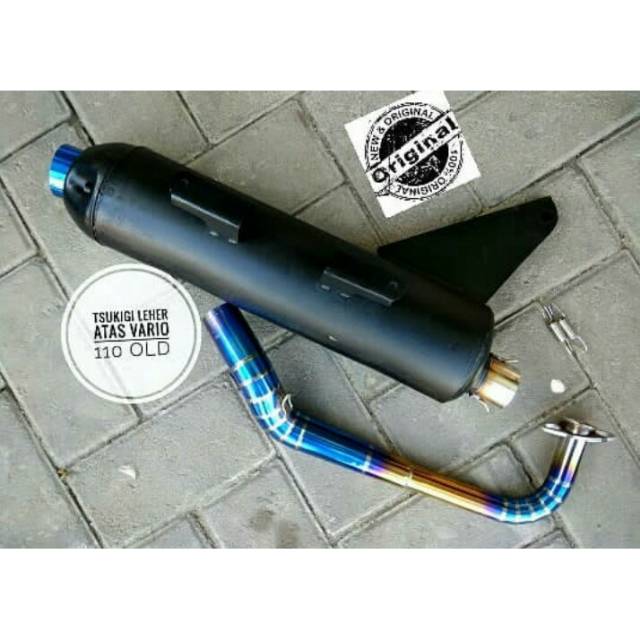 Kenalpot tsukigi vario110 old karbu pipa blue