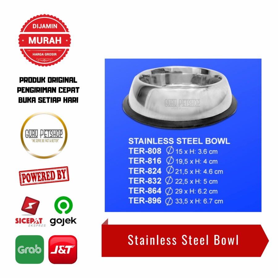 Pet Bowl Stainless Steel Octagon TER Series - Large Dogs