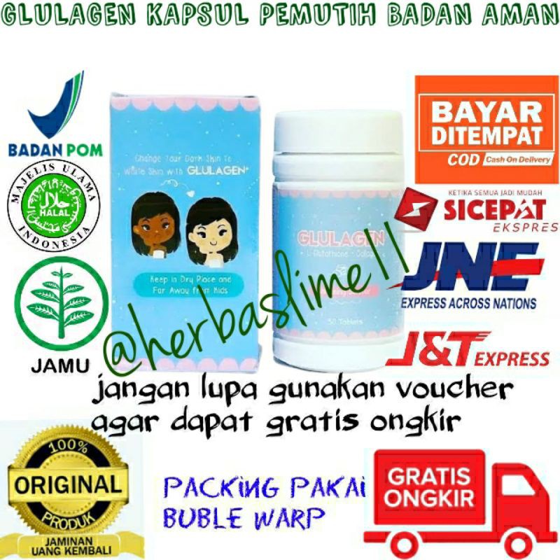 Glulagen By Jasman Solah Original Kapsul Pemutih Badan WHITENING CAPSULE