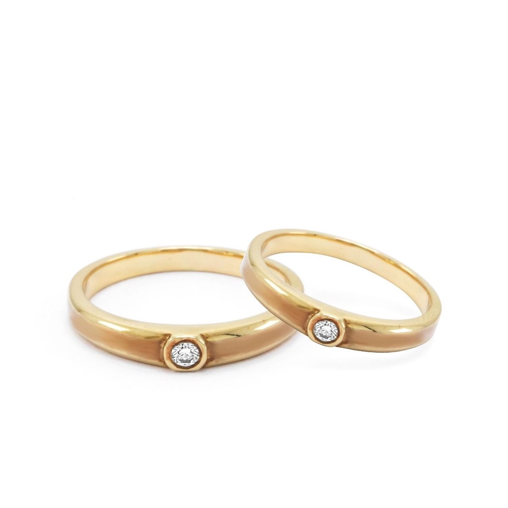 Cincin Kawin Simple Rose Gold WR0126 V&Co Jewellery