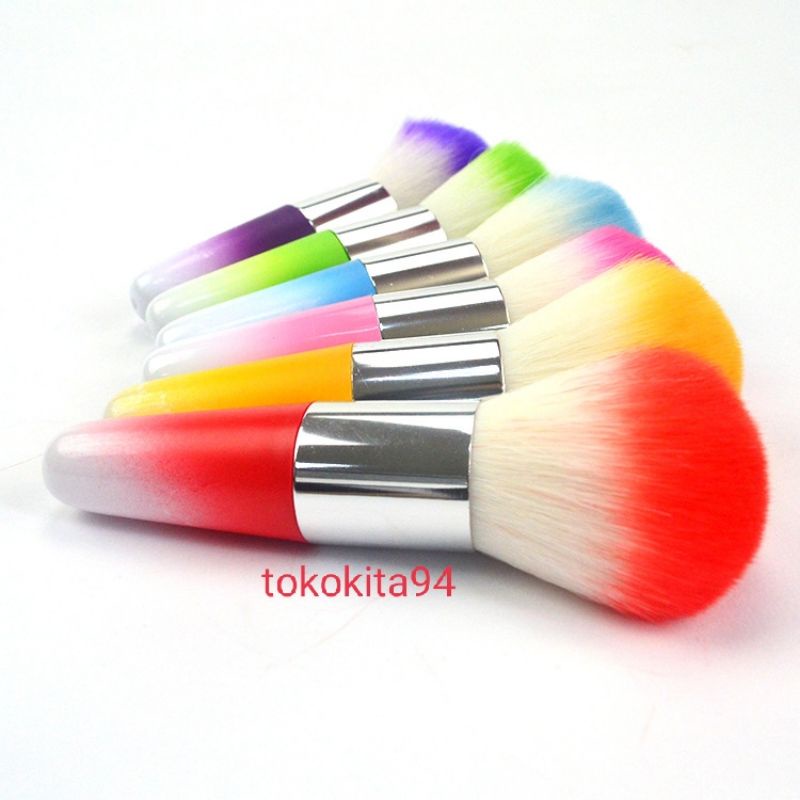 Kuas Blush On Besar Rainbow Satuan Warna 11 Cm- Brush Blush On Make Up 1 Pcs