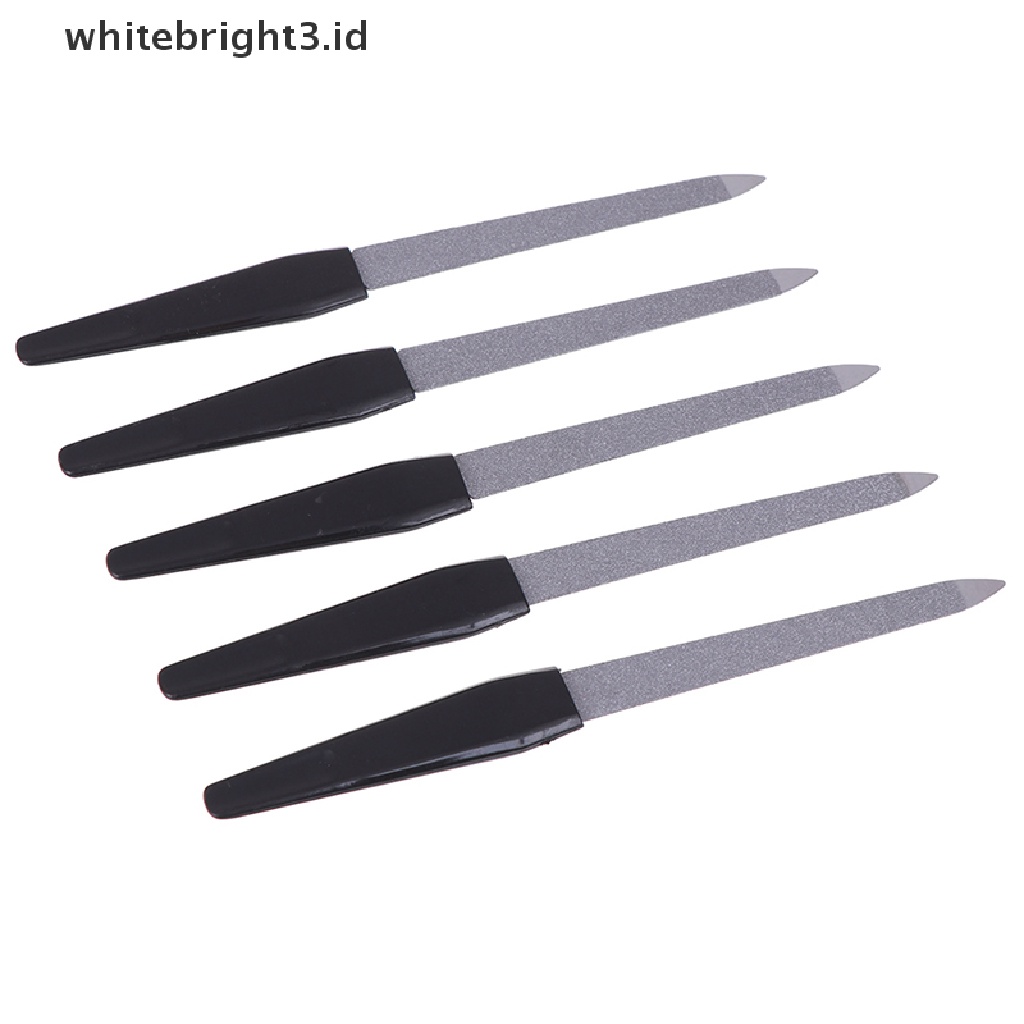 (whitebright3.id) 1pc Kikir Kuku Dua Sisi Bahan Stainless Steel Untuk Manicure / Pedicure