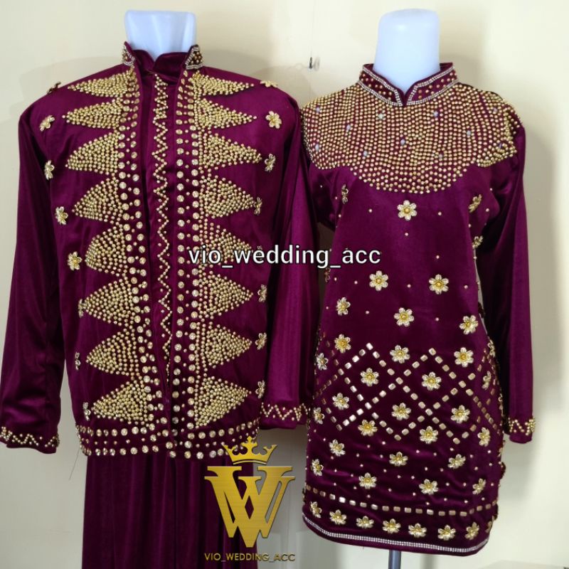 Baju pengantin bludru full payet