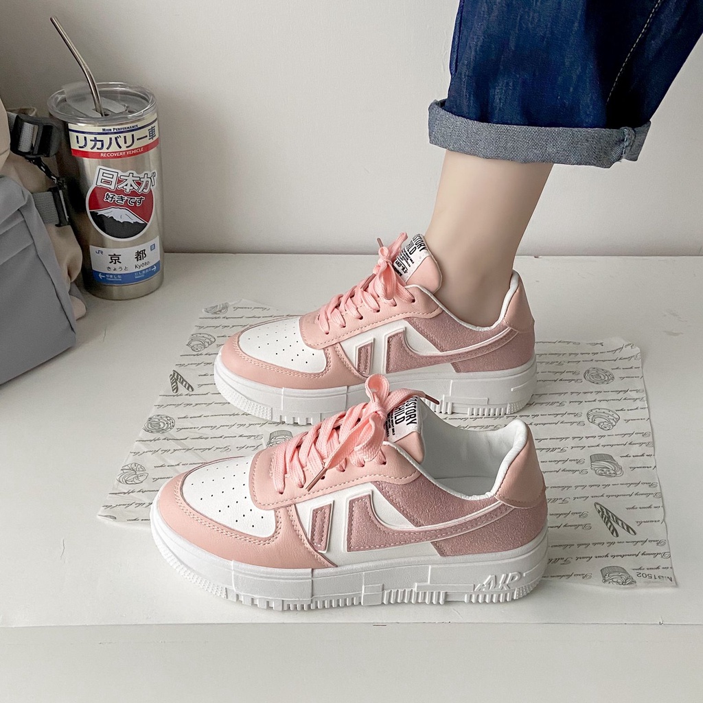 [GROSIR][COD] SEVEN_DAY SEPATU SNEAKERS WANITA KOREA IMPORT SPORT SHOES PINK FQ-39