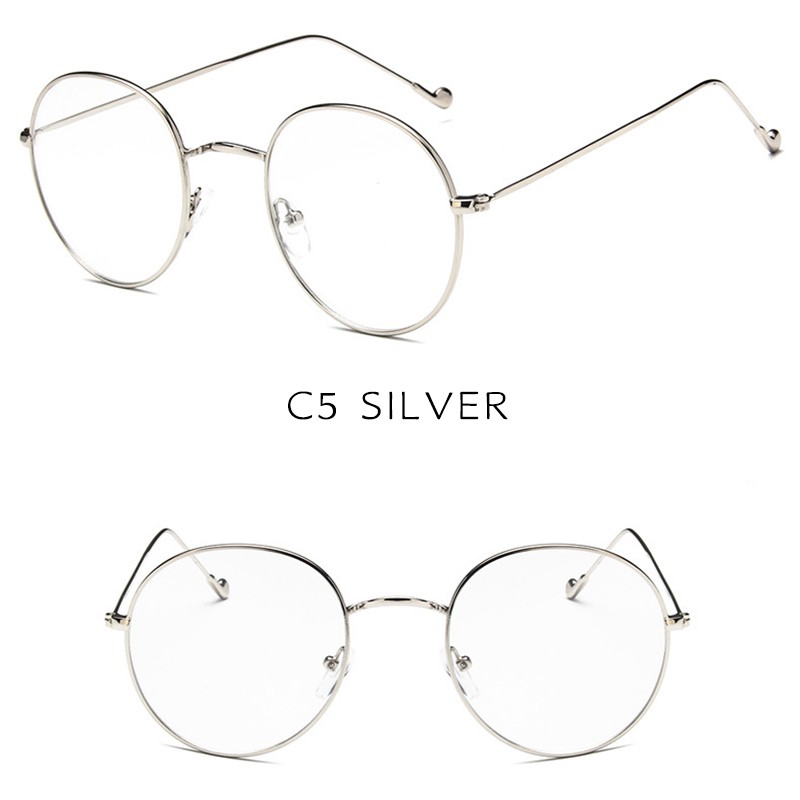 （YUZHU）COD Bayar di Tempat Minus 0~-400° Kacamata Korean Retro Bulat Kacamata Wanita/Pria Eyeglasses