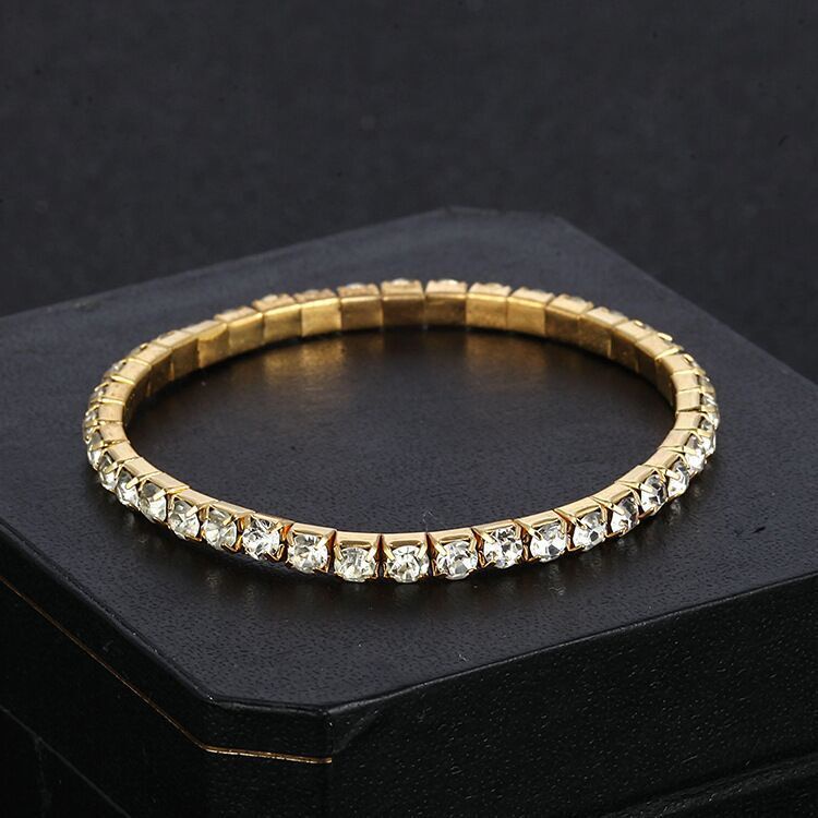 Gelang Bangle Wanita Rubber Zircon Full Stretch Model Jepang Korea Terbaru