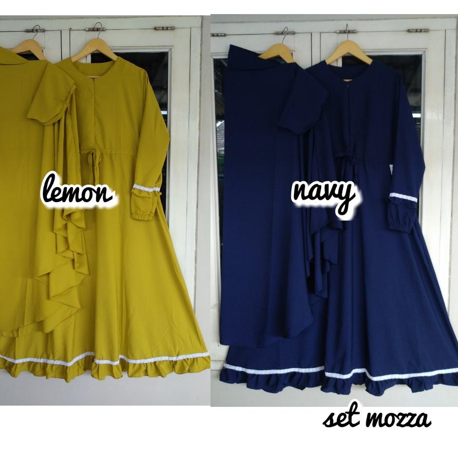 Terbaru.. (COD TERLARIS) GAMIS WOLFIS SET CADAR MOZZA SERUT/ GAMIS SET HIJAB FREE CADAR TALI POLOS J