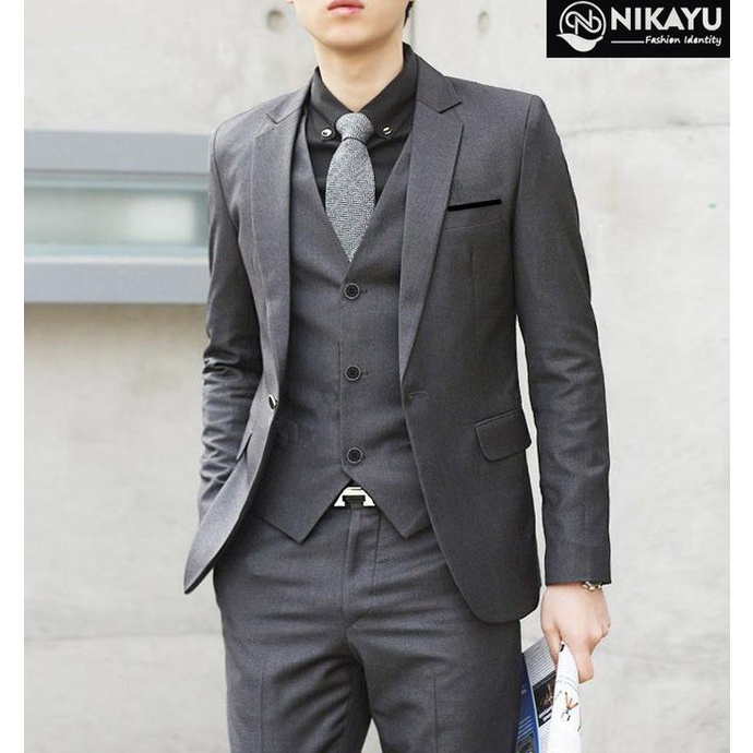 Blazer Pria Premium - Blazer Pria Bahan Semi wool